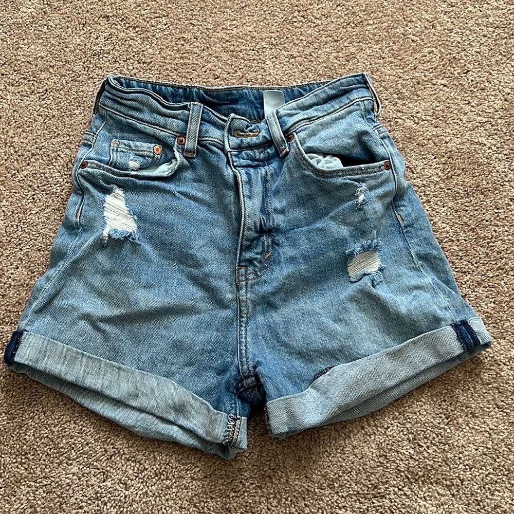 H&M high waist denim shorts